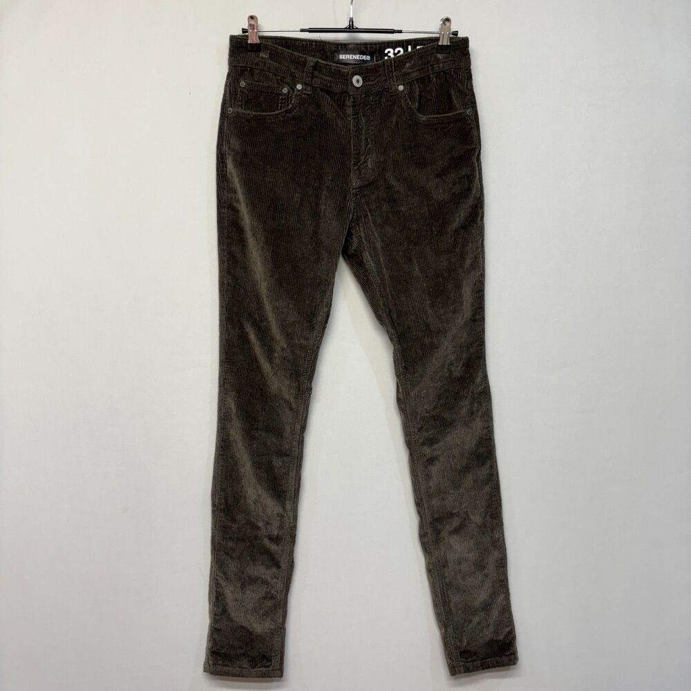 Serenede Men Fitted Skinny Corduroy Pants Size 32 Preppy C042 -2